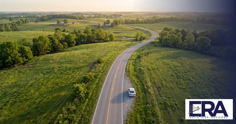 Average cost of auto insurance in Kentucky — Owensboro street with parked vehicle and ERA navy overlay