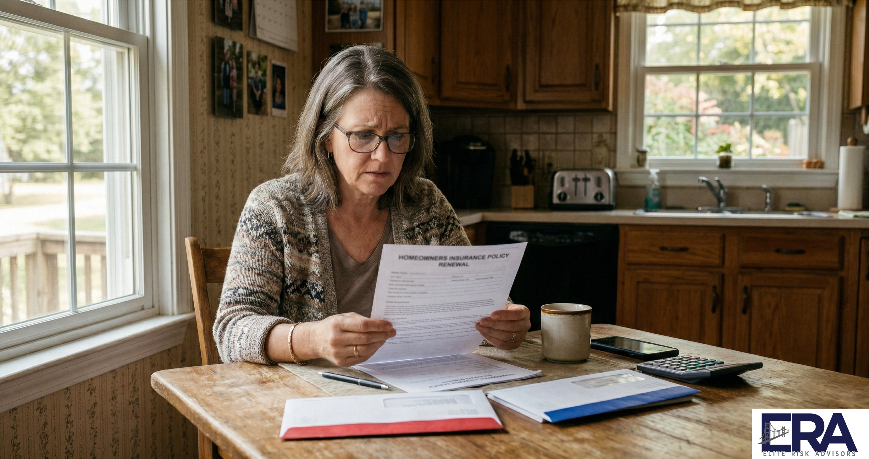 A Kentucky homeowner reviewing a homeowners insurance policy renewal showing a percentage deductible increase